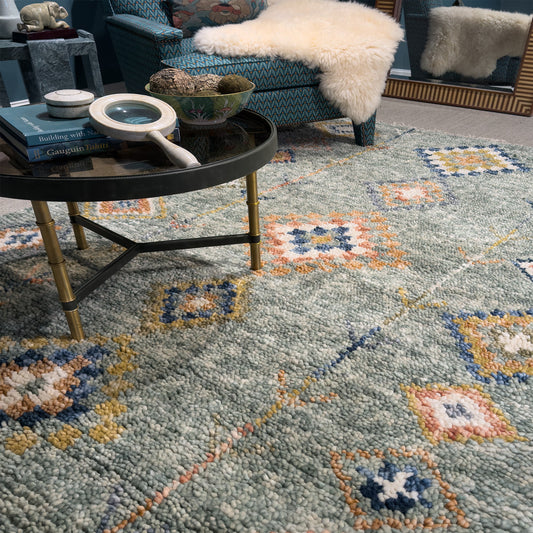 Capel Morocco Area Rug - Green Multi - Lifestyle View