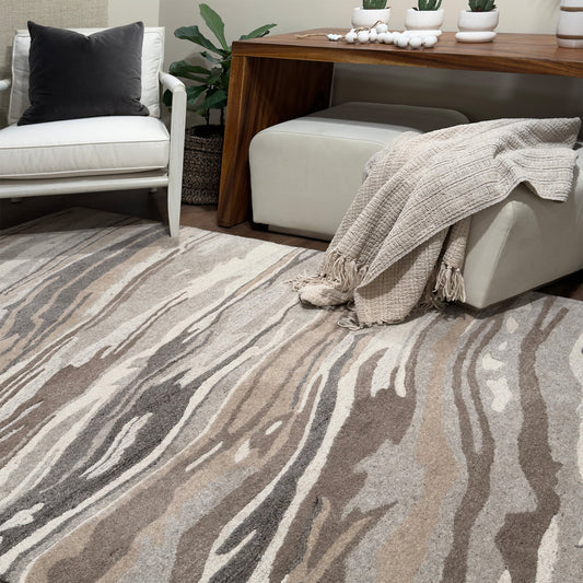 Capel Ripple Area Rug - Tan - Lifestyle View