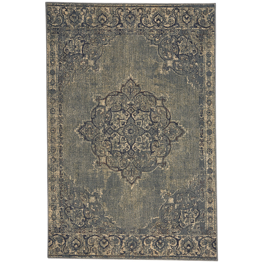 Austin Rug – Kirman Mist Green – cabin lodge area rug