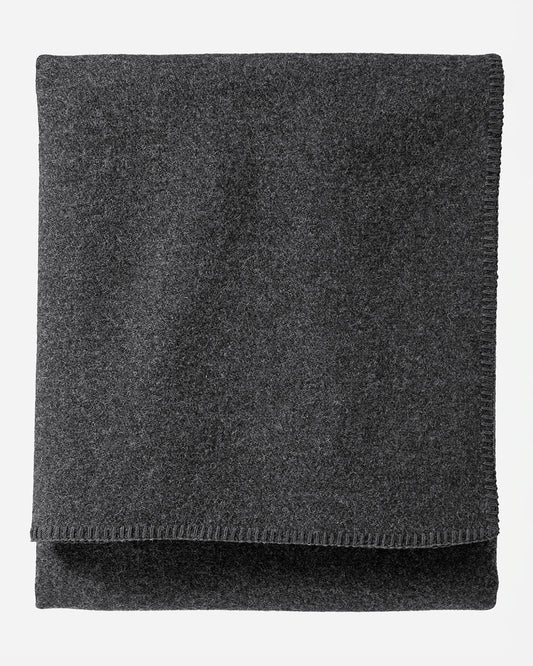 Eco-Wise Wool Solid Blanket | Charcoal