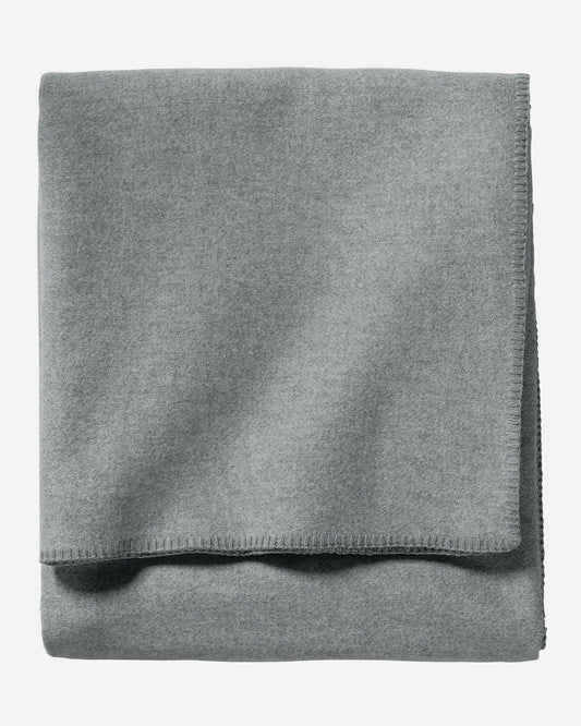 Eco-Wise Wool Solid Blanket | Grey Heather