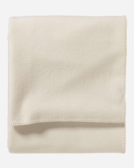Eco-Wise Wool Solid Blanket | Ivory