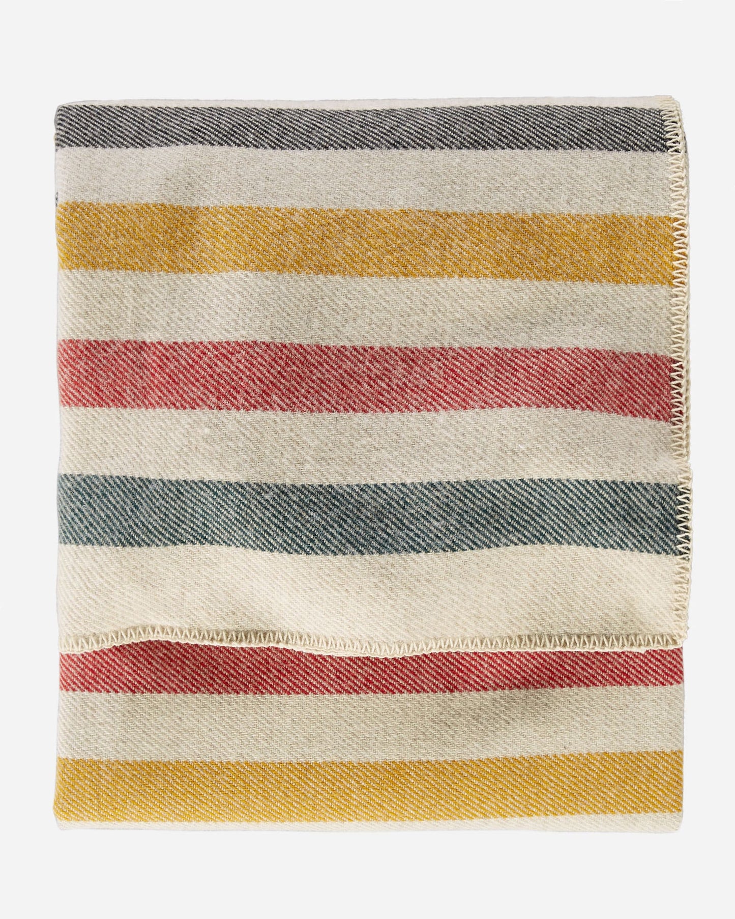 Eco-Wise Wool Plaid/Stripe Blanket | Vintage Glacier