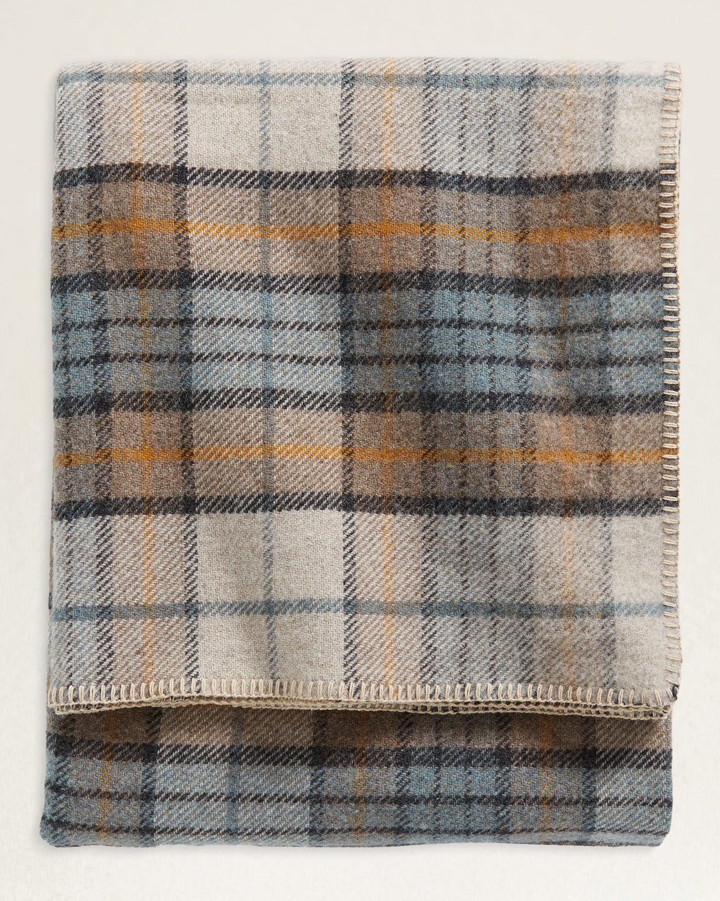 Eco-Wise Wool Plaid/Stripe Blanket | Misty Ridge