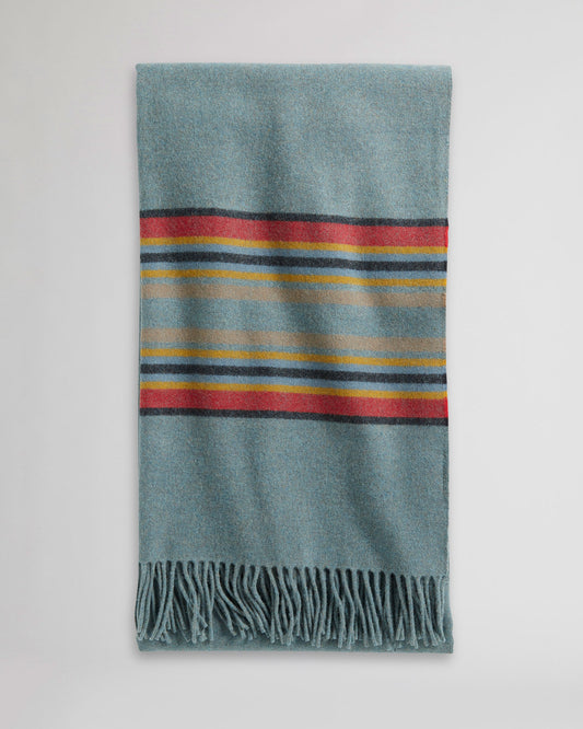 Stripe 5TH Avenue Merino Throw | Green Heather