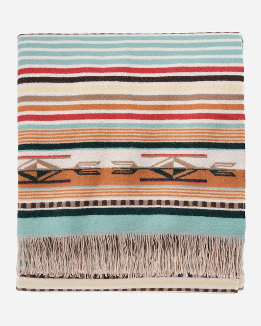 Chimayo Throw | Coral/Aqua Stripe