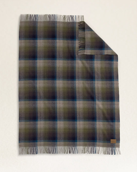 Motor Robe Throw With Leather Carrier | Haystack Plaid