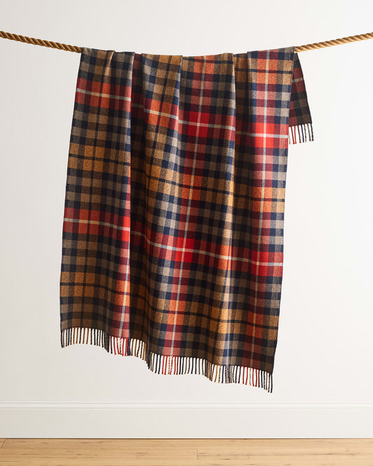 Fireside Throw | Hickory Navy/Rust