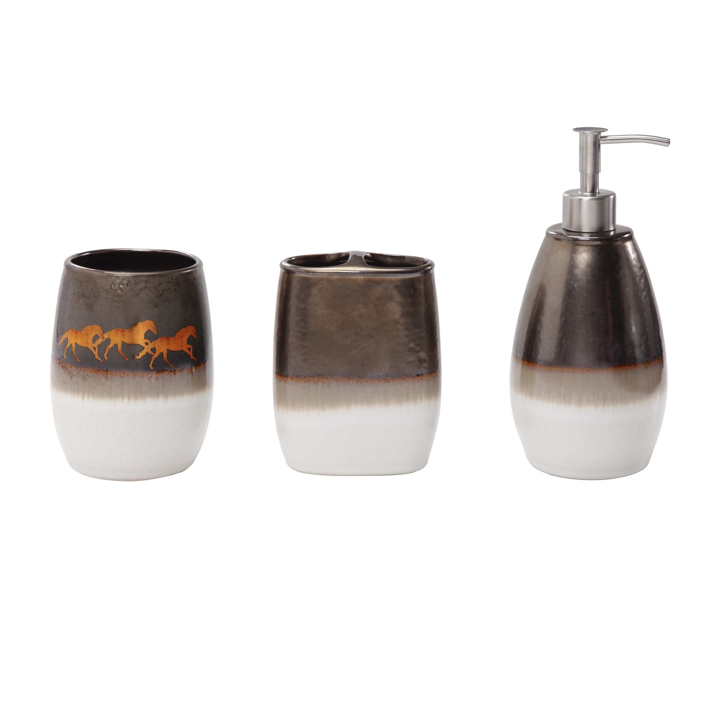 Running Remuda Ceramic Countertop Bathroom Set, 3 Pc