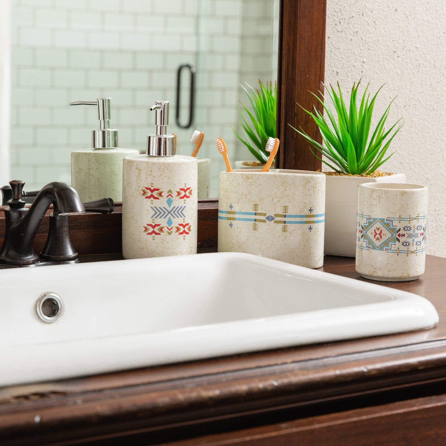 Spirit Valley Ceramic Countertop Bathroom Set, 3 Pc