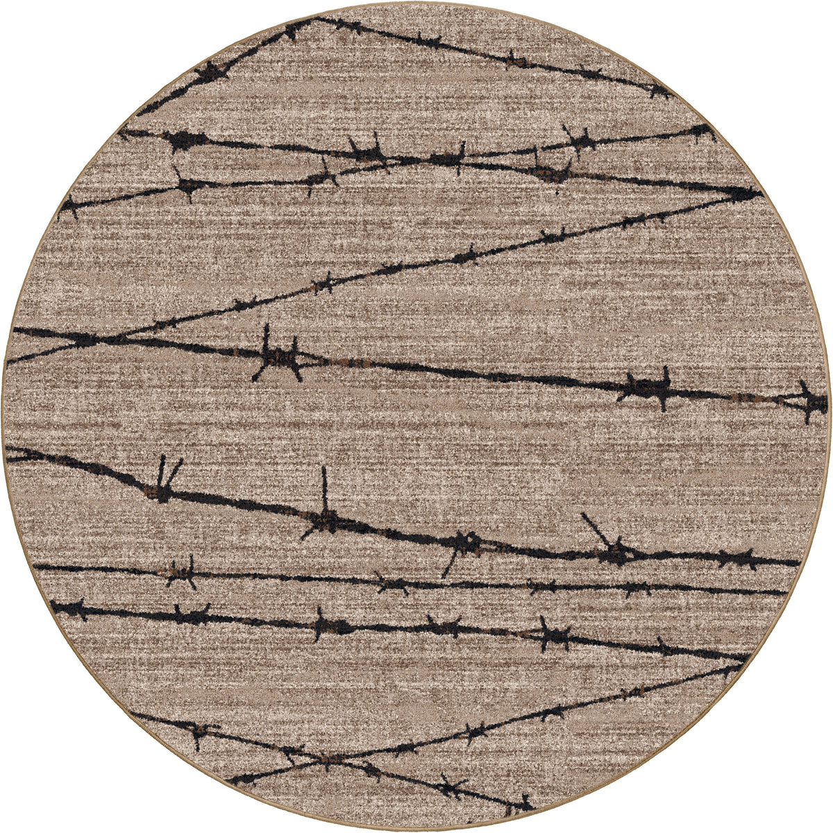 Barbed Wire Rug – Natural – close up
