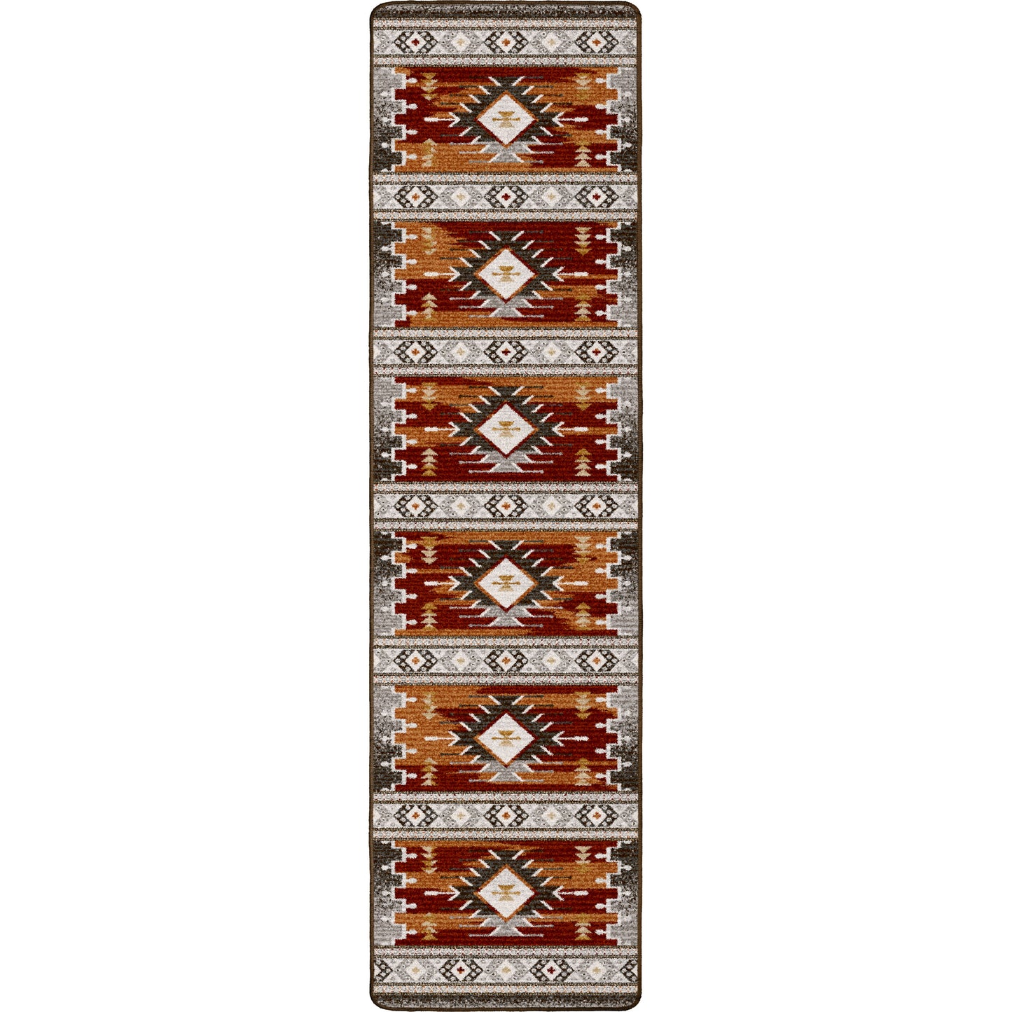 Barred Rug – Rust – close up