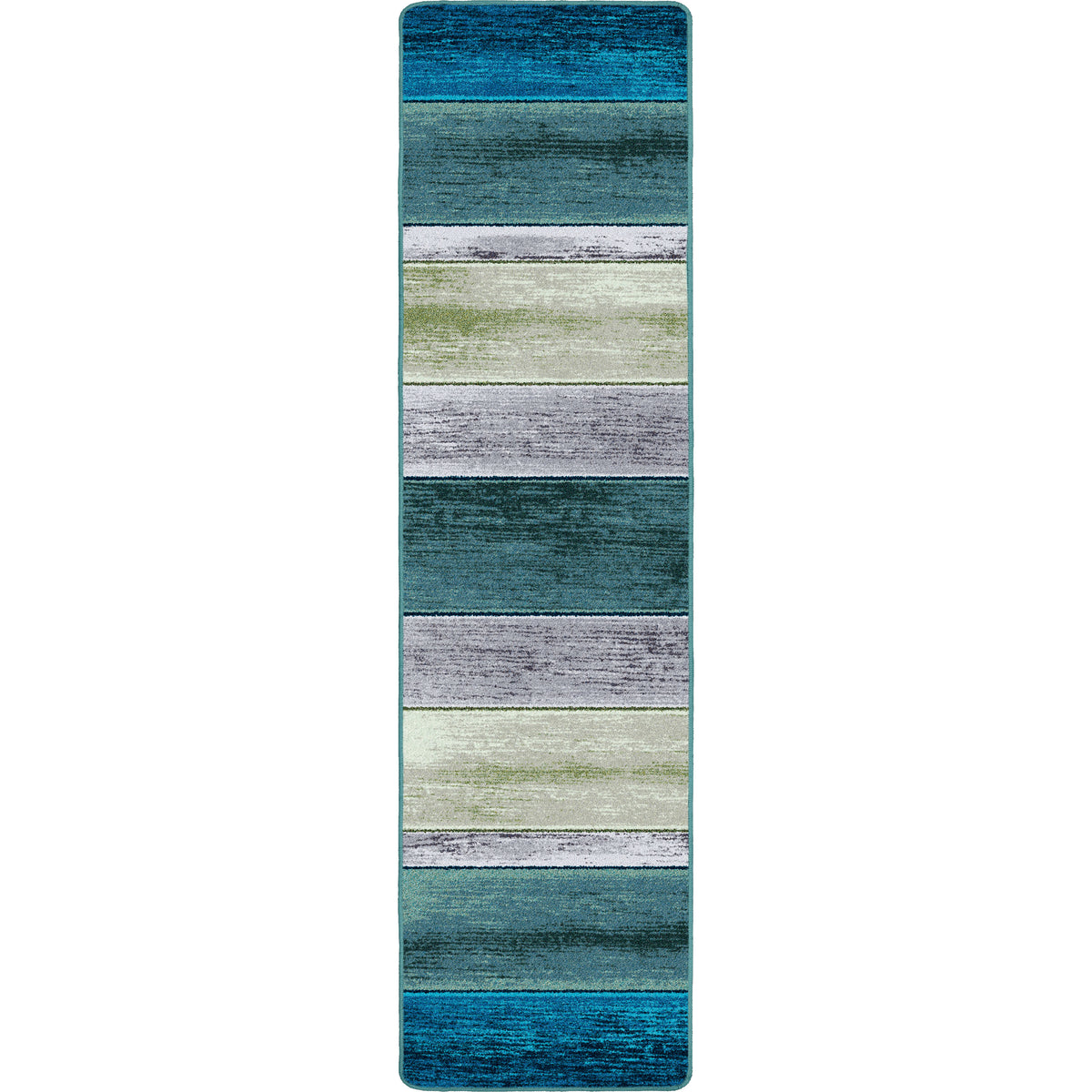 Bungalow Stripe Rug – Aqua – close up