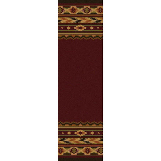 Cimarron Land - Red-CabinRugs Southwestern Rugs Wildlife Rugs Lodge Rugs Aztec RugsSouthwest Rugs