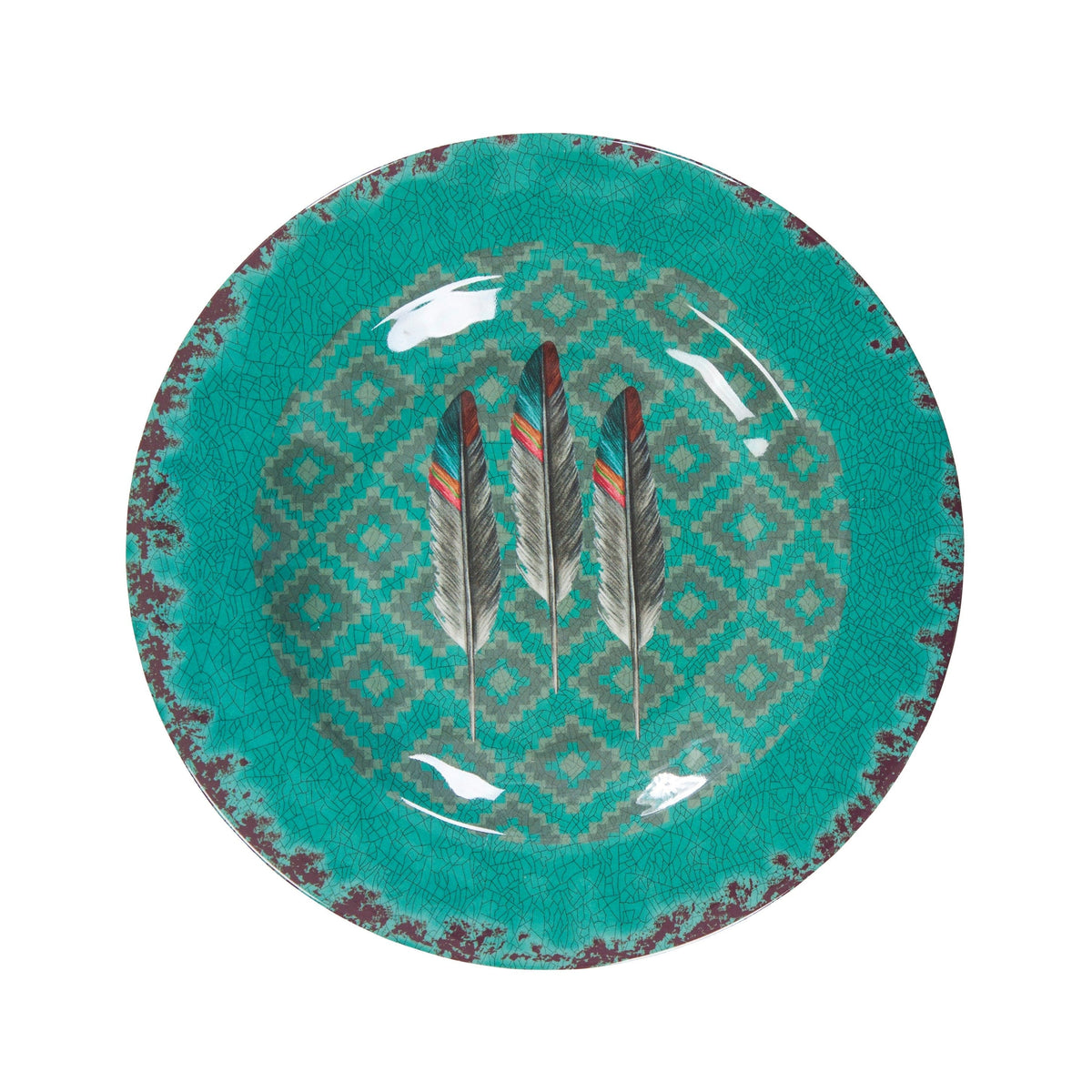 Feather Design Melamine Salad Plate Set, 4 Pc