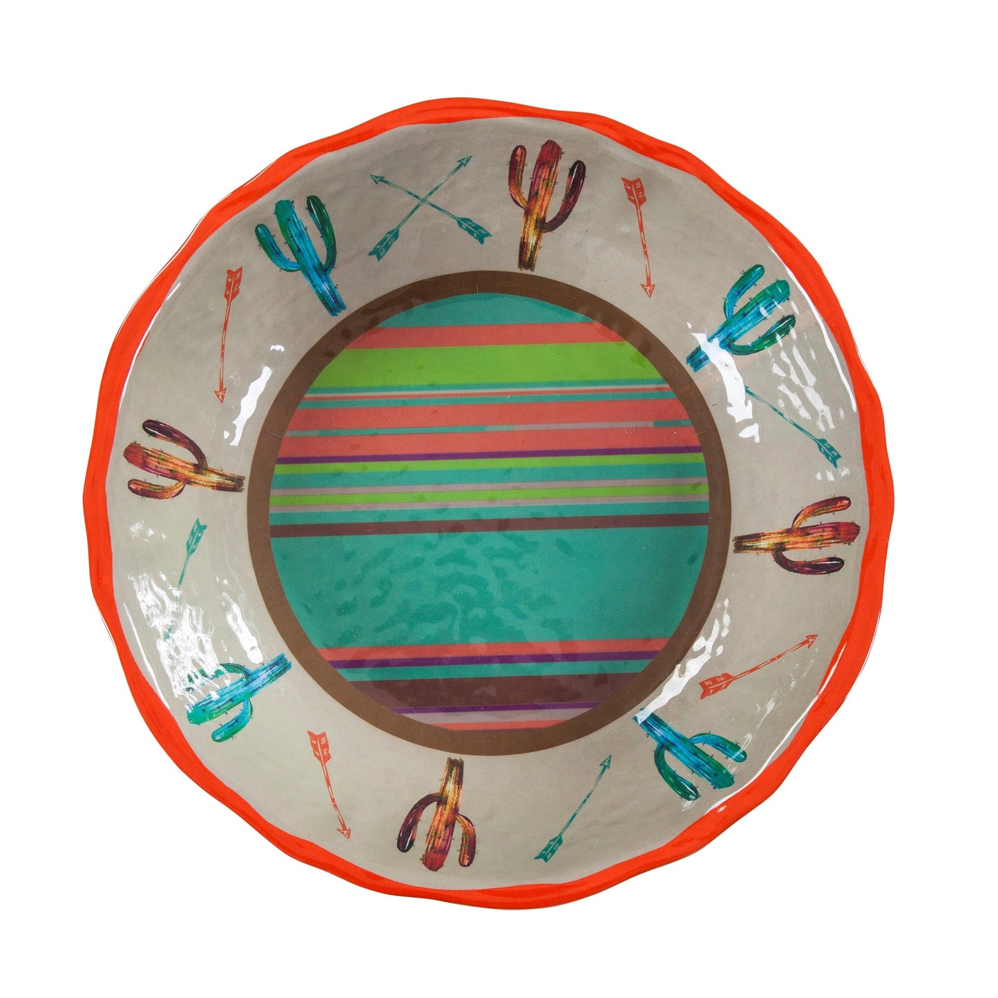 Cactus Design Melamine Serving Bowl