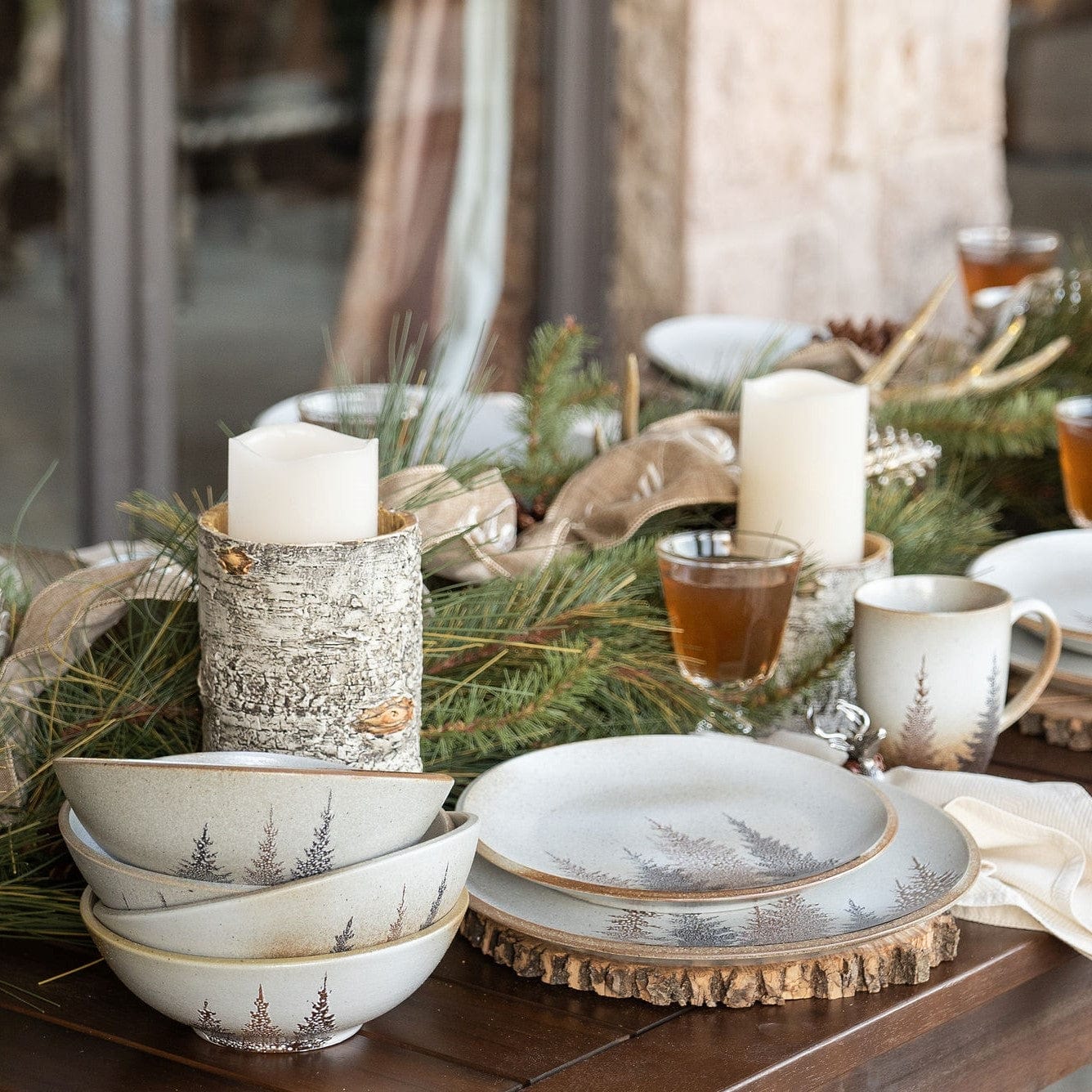 Clearwater Pines Ceramic Dinnerware Set, 16 Pc