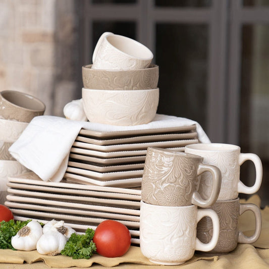 Savannah Ceramic Dinnerware Set, 16 Pc