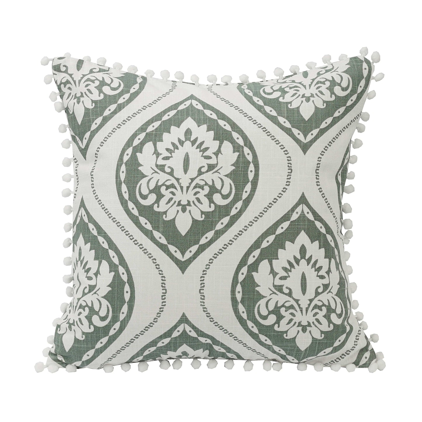 Belmont Graphic Printed Pom Trimmed Throw Pillow