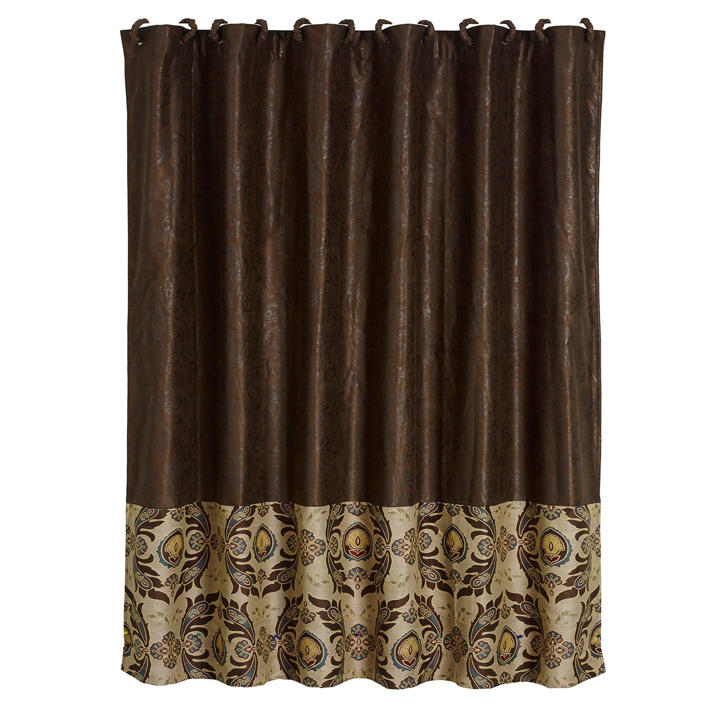 Loretta Faux Tooled Leather Shower Curtain