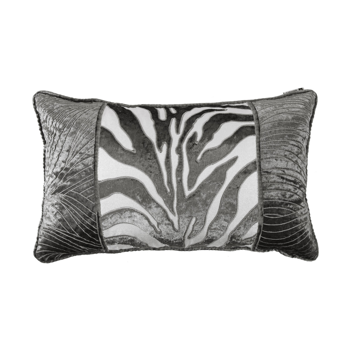 Celeste Zebra Appliqué & Wave Embroidery Pillow