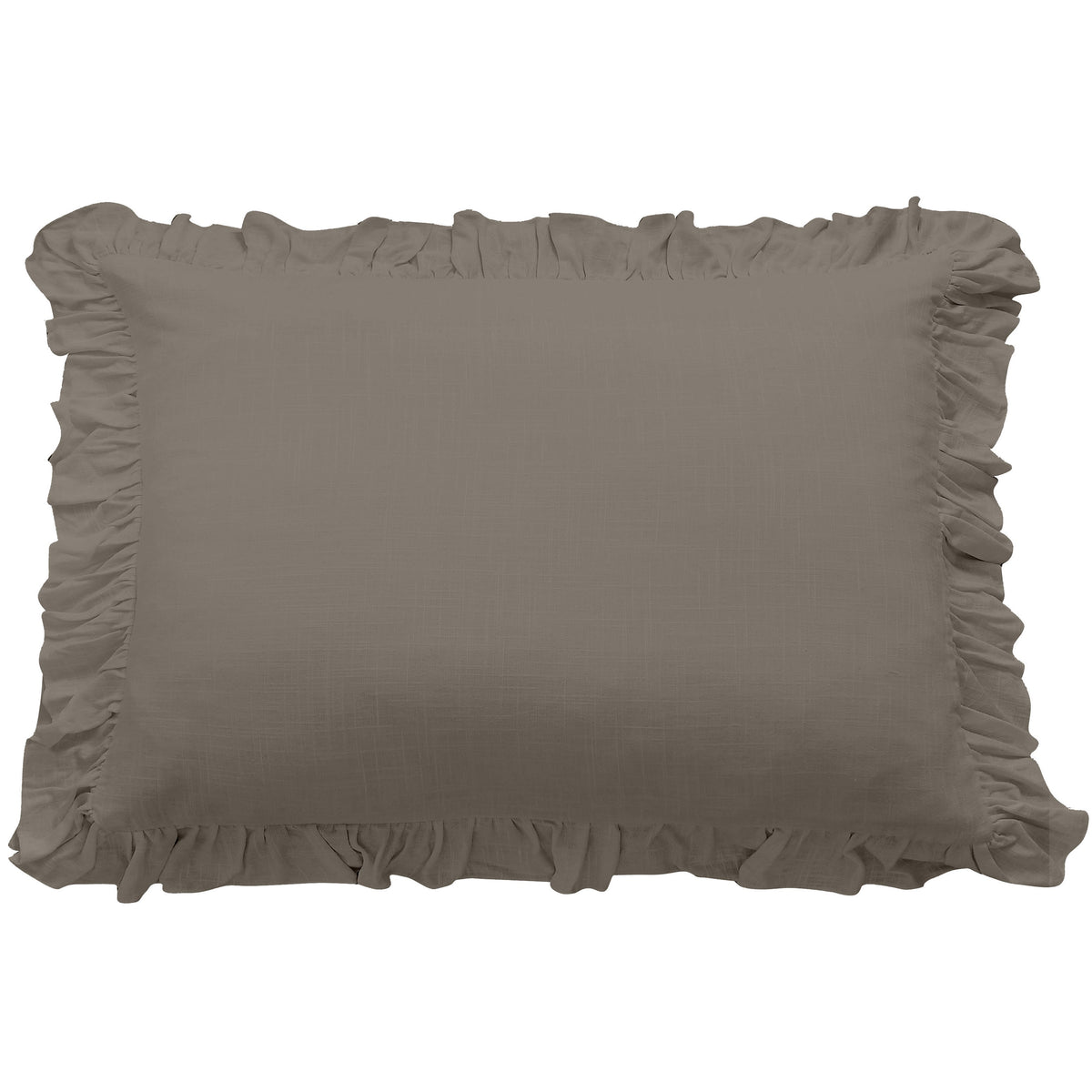 Lily Washed Linen Ruffled Dutch Euro Pillow