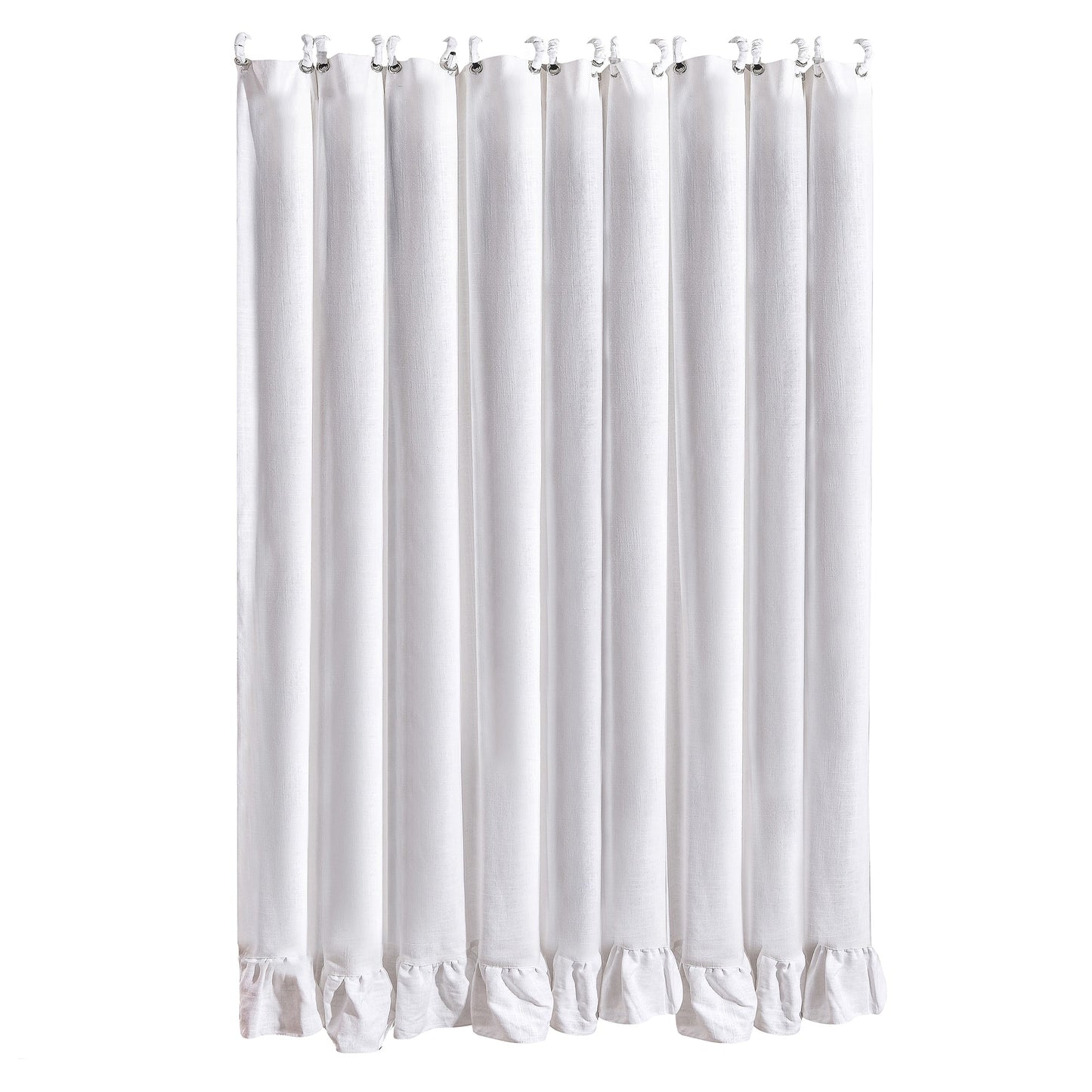 Lily Washed Linen Ruffled Shower Curtain