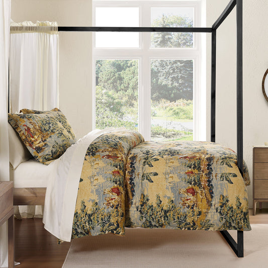 Provence Washed Linen Comforter Set, 3 Pc