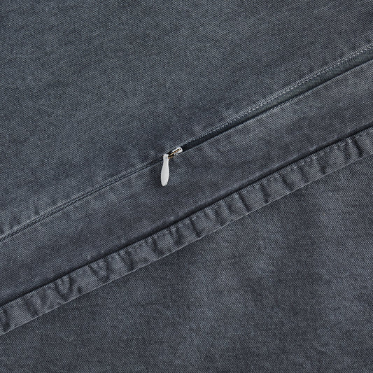 Stonewashed Cotton Canvas Long Lumbar Pillow