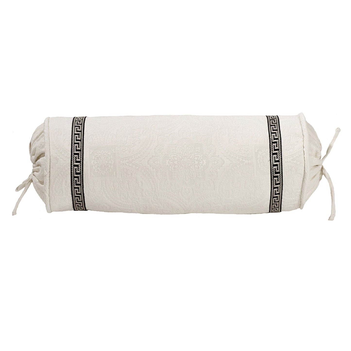 Augusta Matelassé Greek Key Trim Neckroll Pillow