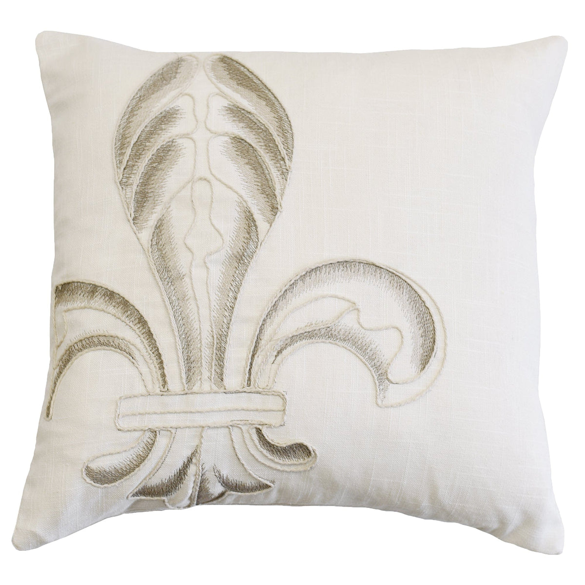 Newport Embroidery Fleur De Lis Throw Pillow