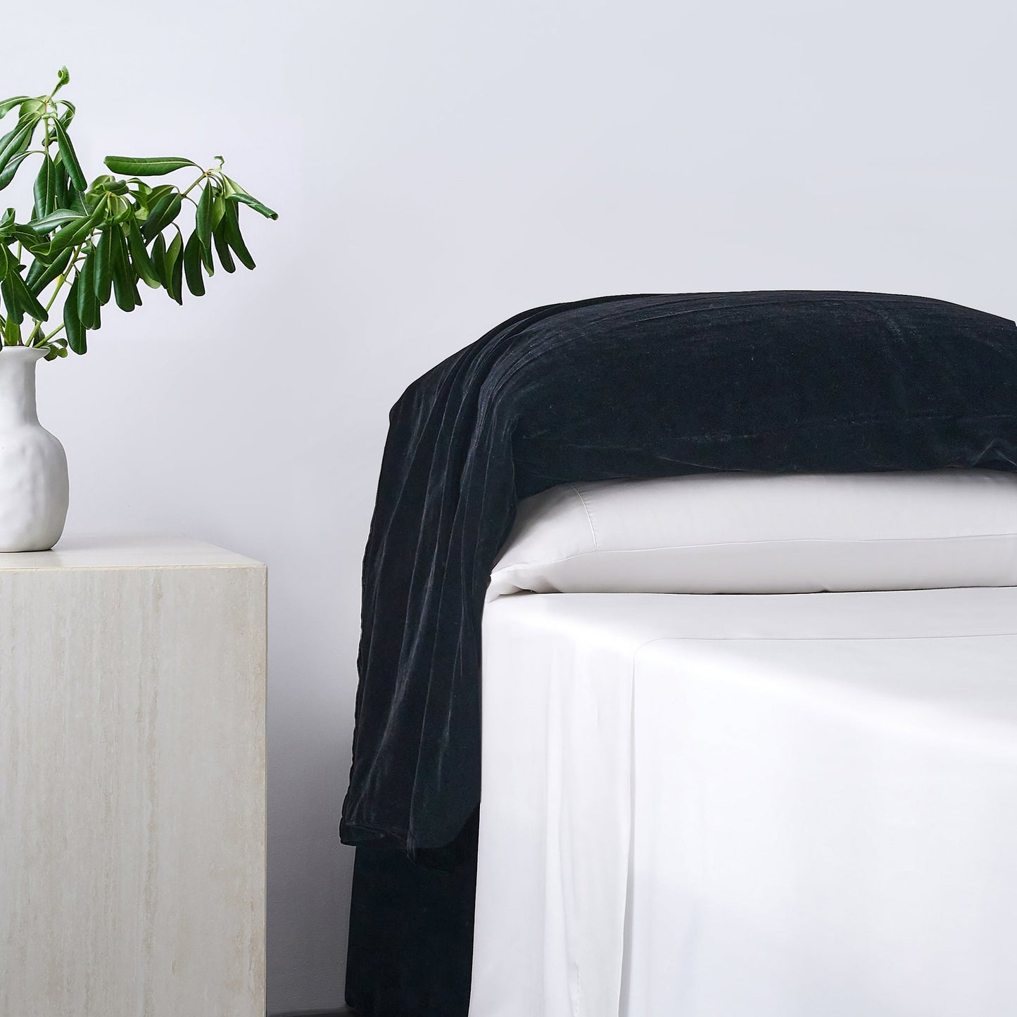 Stella Faux Silk Velvet Waterfall Pillowcase Set, 2 Pc