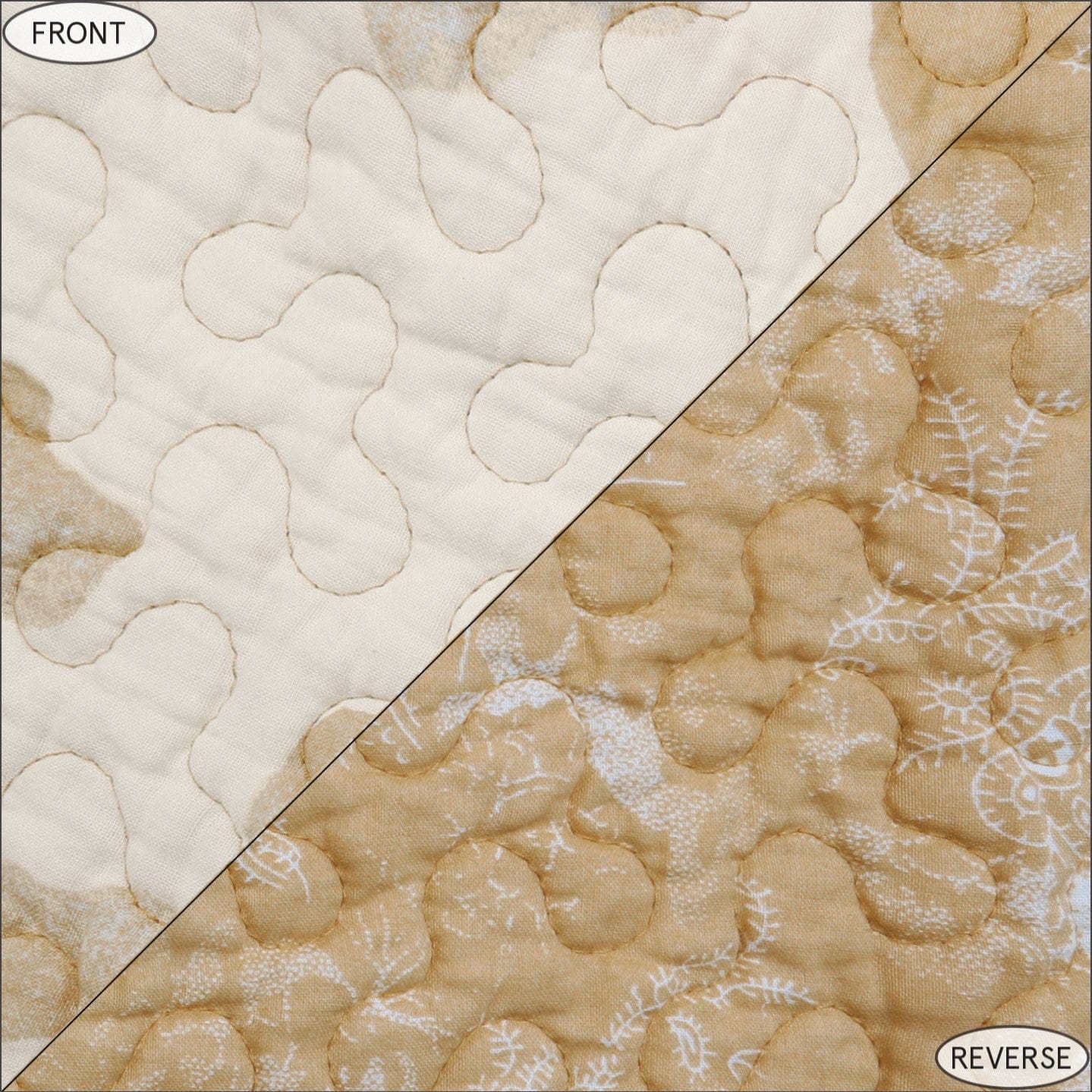 Elsa Cowhide Reversible Quilt Light Tan Swatch