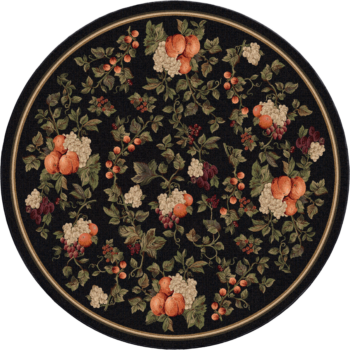 Fruit Reserve Rug – Black – close up