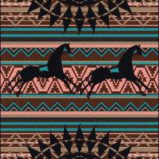 Ghost Rider - Turquoise - Cabin Rugs