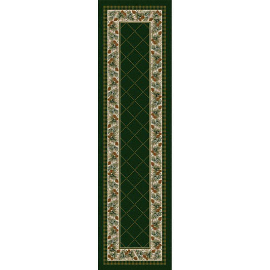 Green Pines - Pine-CabinRugs Southwestern Rugs Wildlife Rugs Lodge Rugs Aztec RugsSouthwest Rugs
