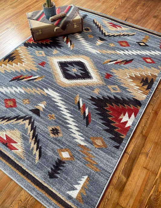 Interlaced Horizon Rug – Gray Stone – detail view