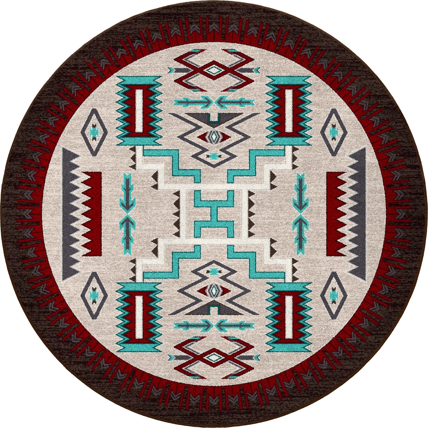Prairie Wind Rug – Turquoise – close up
