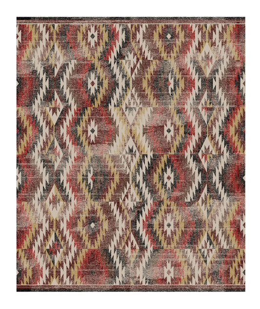 Just Praying Rug – Distressed Red – detail view