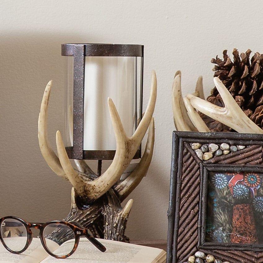 Antler Hurricane Candle Holder