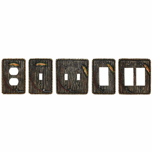 Rainbow Trout Double Rocker Wall Switch Plate