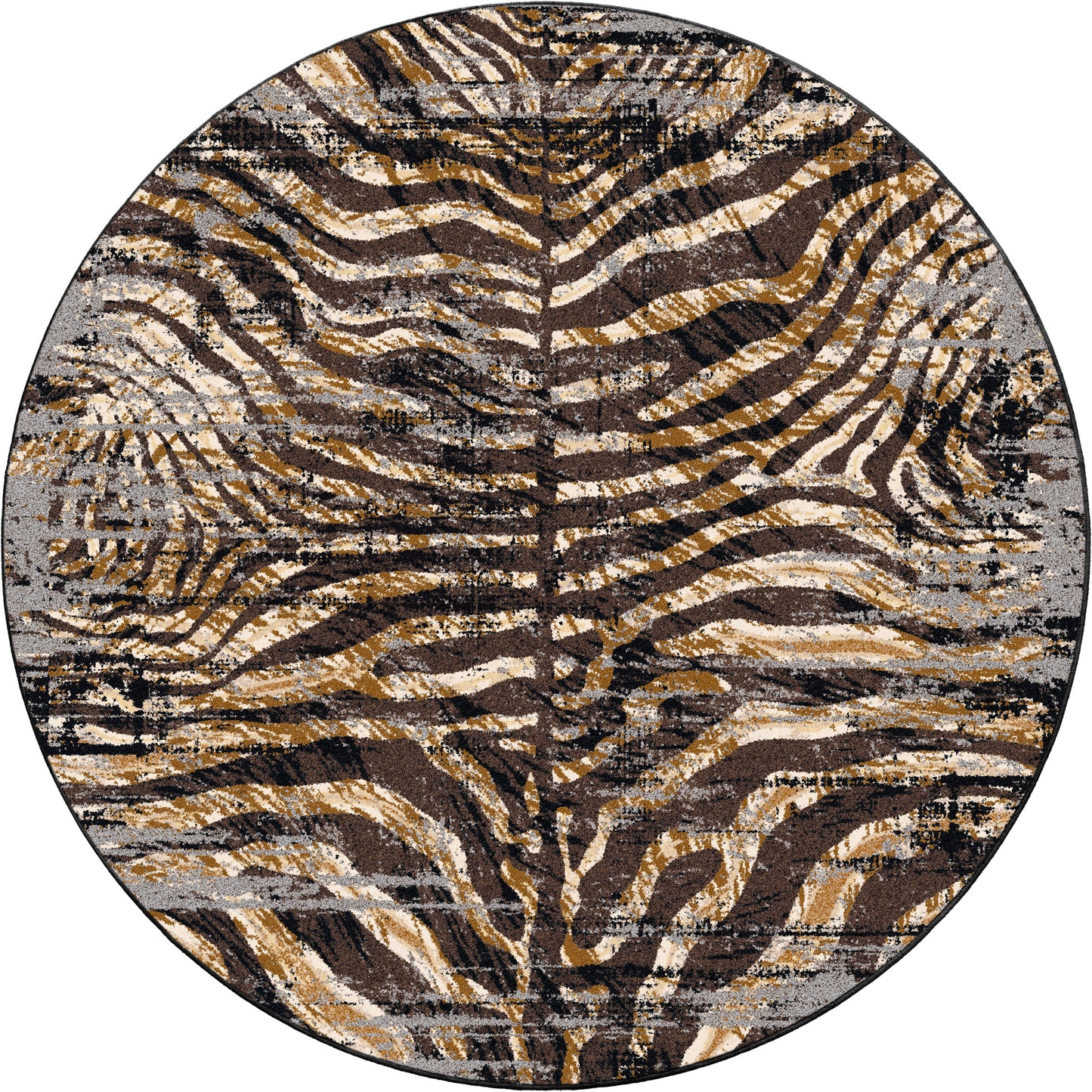 Midnight Zebra Rug – Rawhide – close up