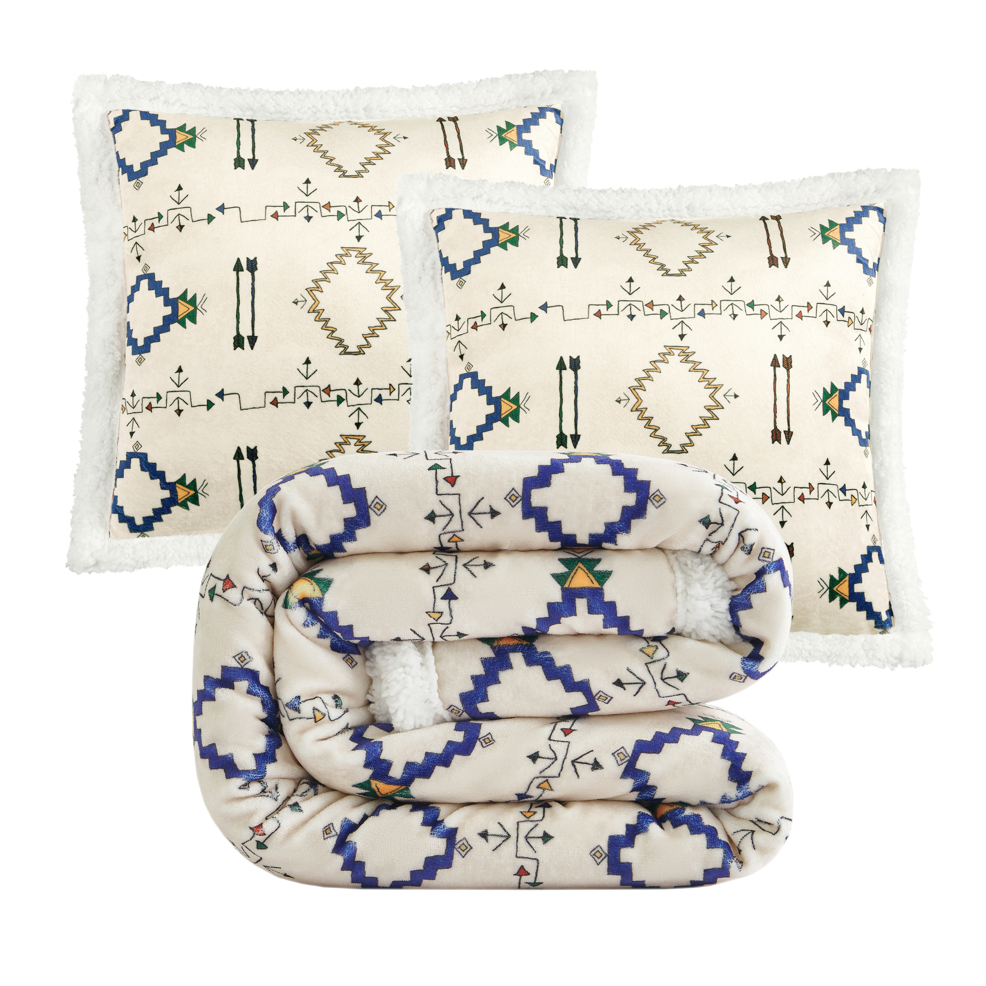 Arrow Campfire Sherpa Throw Set, 3 Pc – Cabin Rugs