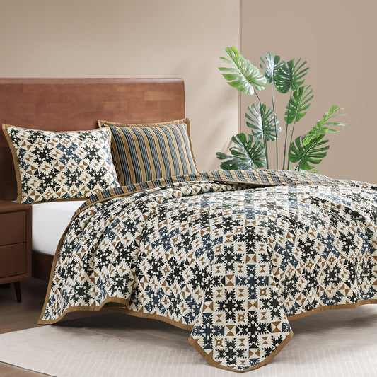 Mosaic Reversible Quilt Set, 2 Pc