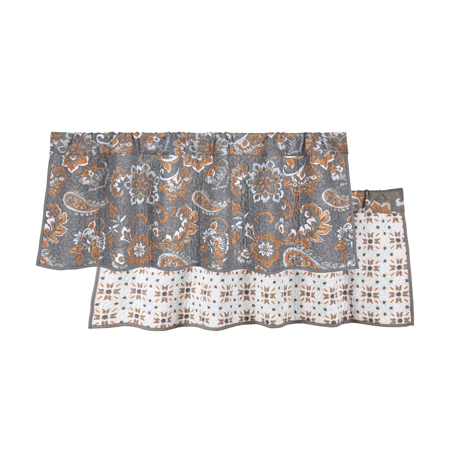 Abbie Western Paisley Reversible Quilted Valance