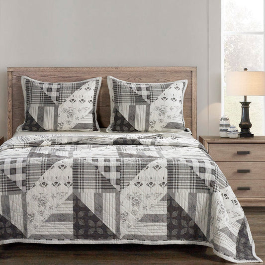 Patchwork Prairie Reversible Quilt Set, 3 Pc