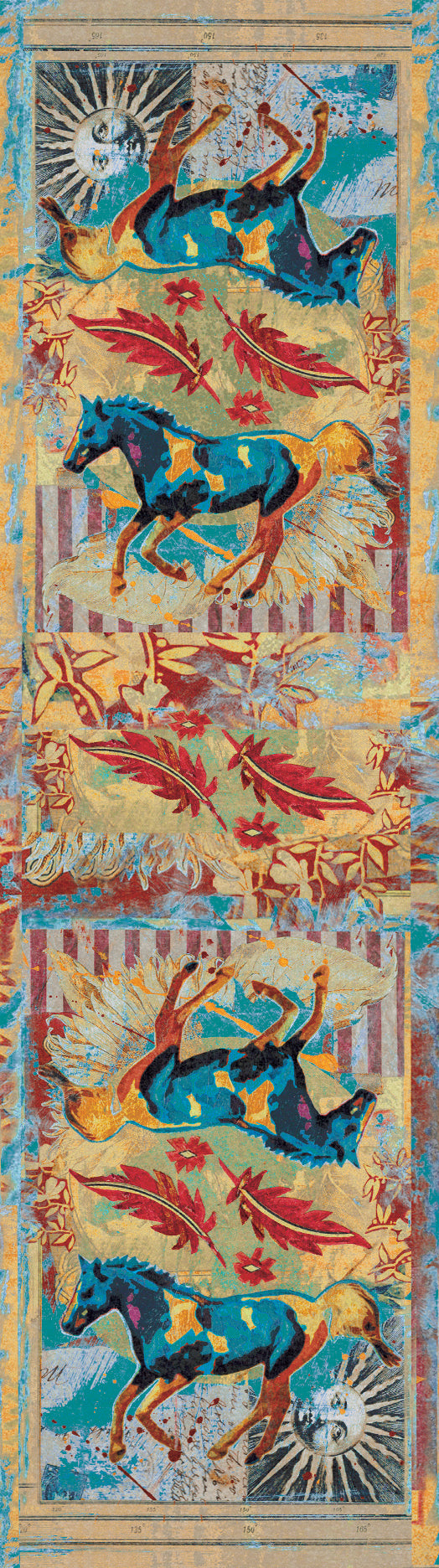Ruiz Galloping Horses Rug – Teal – alternate view