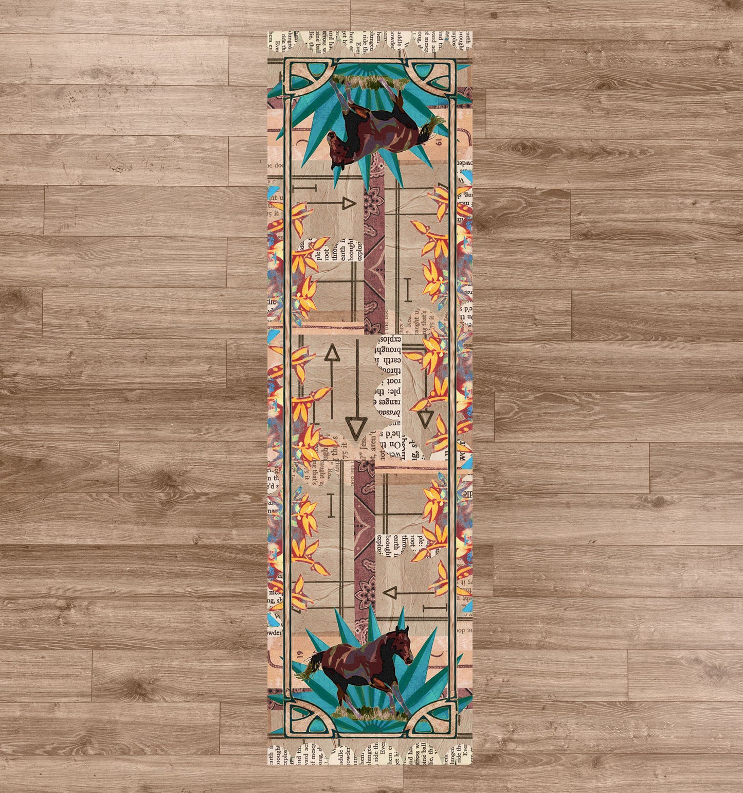 Ruiz Brown Horse Rug – Multi – lifestyle