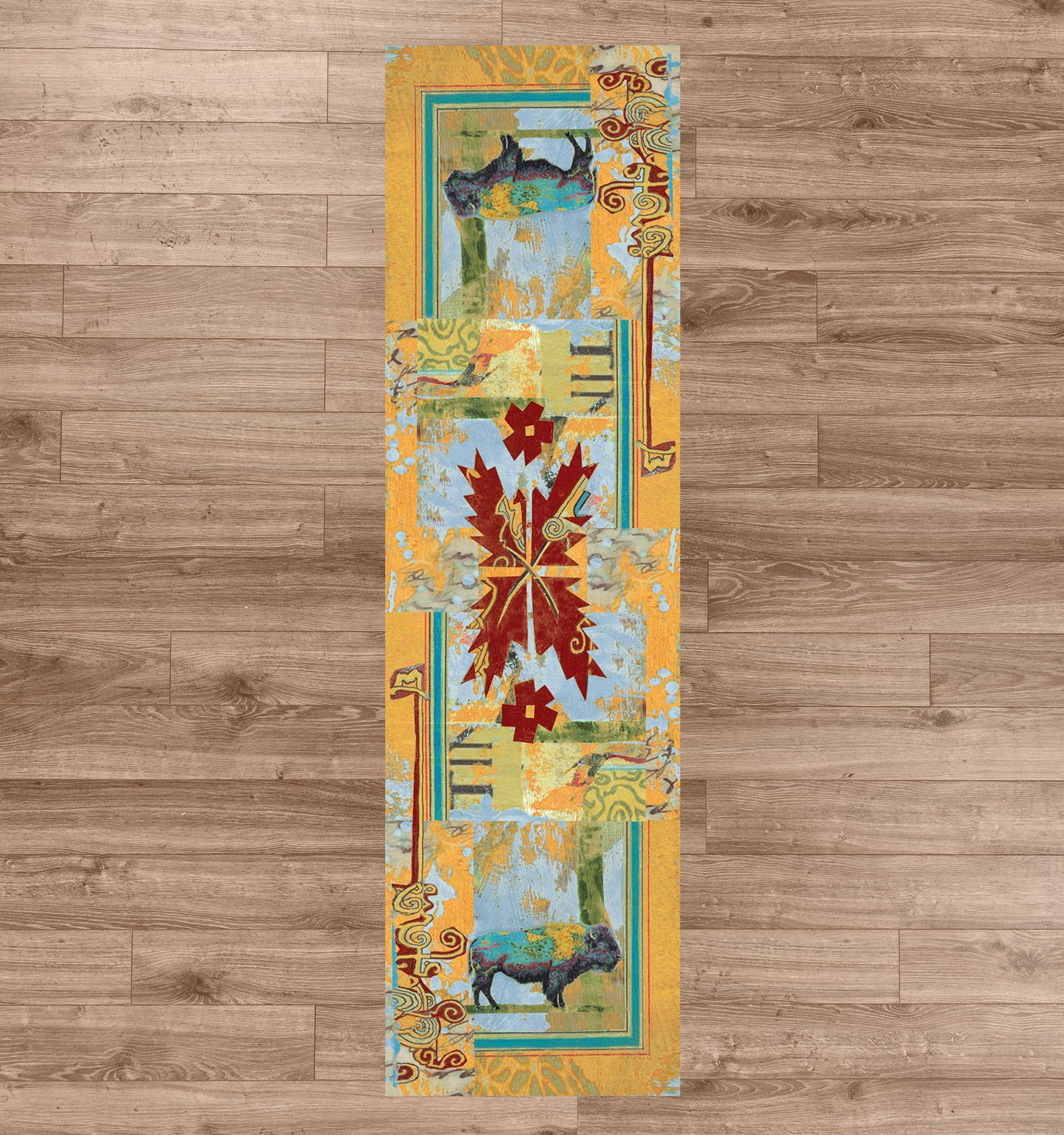 Ruiz Golden Buffalo Rug – Bright – close up