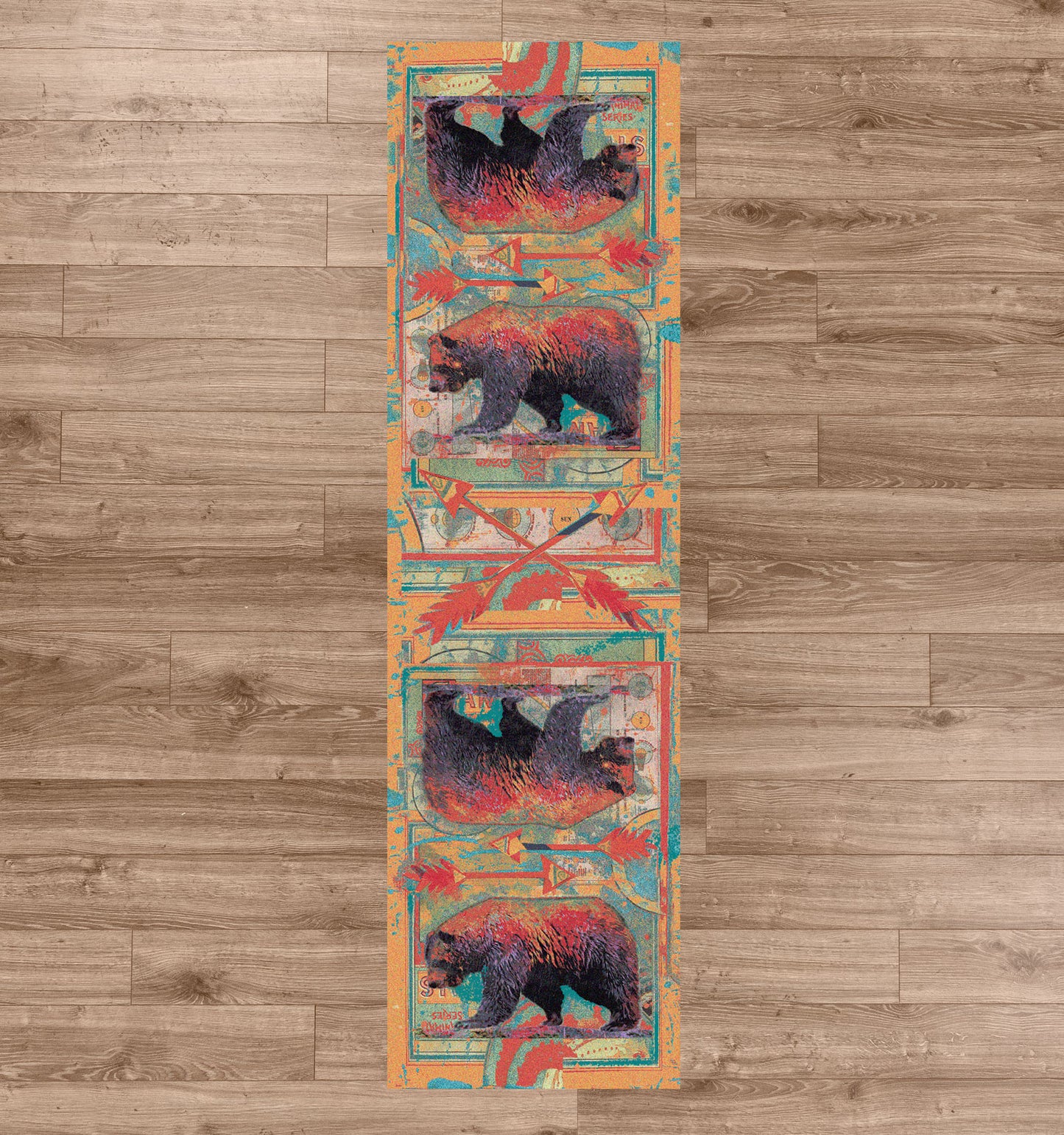 Ruiz Walking Bear Rug – Sorbet – lifestyle